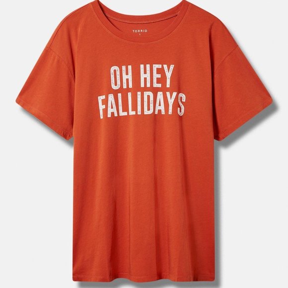 ❤️NWT TORRID TEE "OH HEY FALLIDAYS" GRAPHIC COTTON - AUTUMN HALLOWEEN PLUS SIZE - Picture 1 of 11